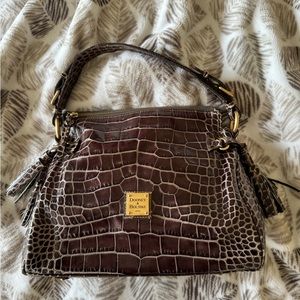 Dooney & Bourke Embossed Croc Fino Leather Hobo Bag